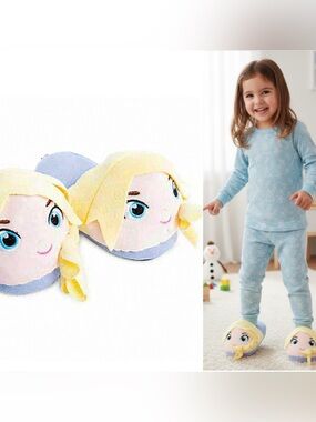 Disney Frozen Elsa Plush 3D Character Slippers little girl size 3 Jhouse shoes